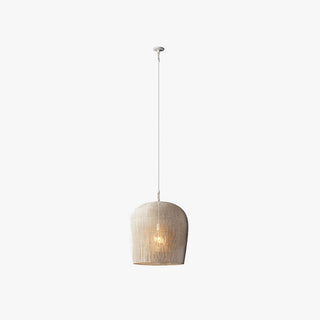 Ritta Suspension Cylindre Moderne, Metal/Rotin, Blanc/Noir, Salon