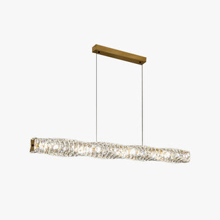 Kristy Suspension Linéaire Simple, Acier/Cristal, Or/Argent, Bar/Cuisine