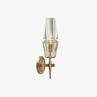 Arisha Design Italien LED Applique Murale Linéaire Vintage Métal/Verre Or Salon/Chambre