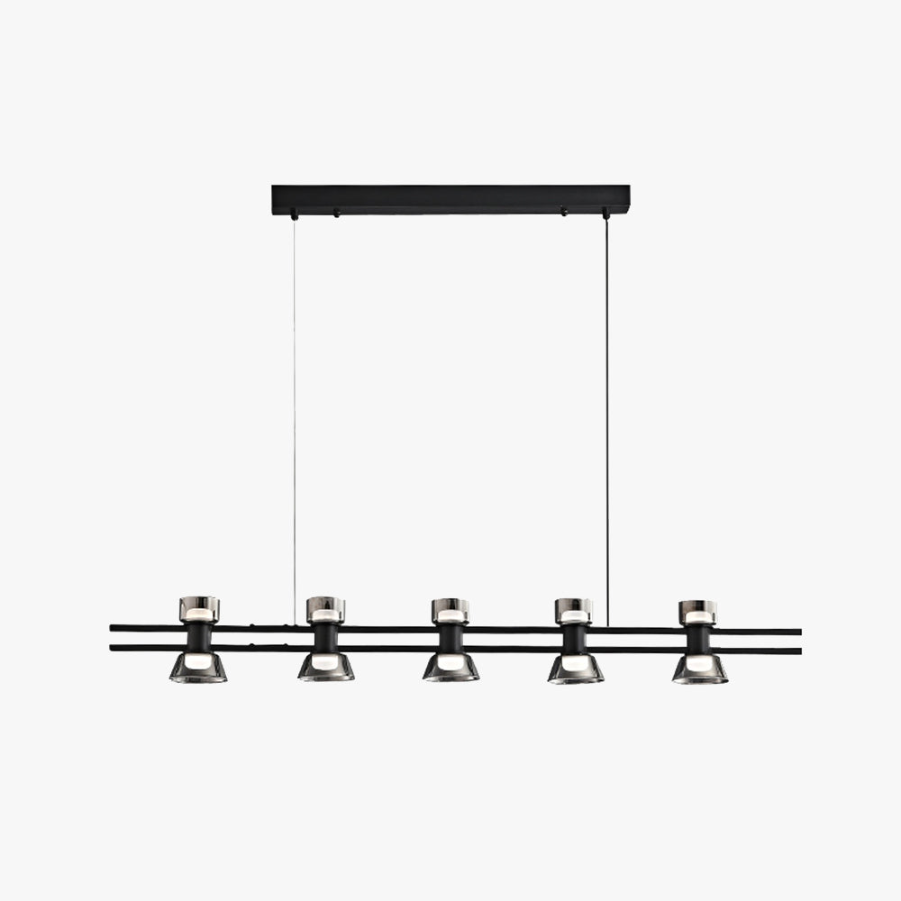 Arisha Suspension Linéaire Simple, Cuivre/Verre, Noir/Or, Salle de Bain/Chambre