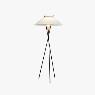 Arisha Lampadaire Trépied Simple, Métal/Tissu, Blanc, Chambre/Salon