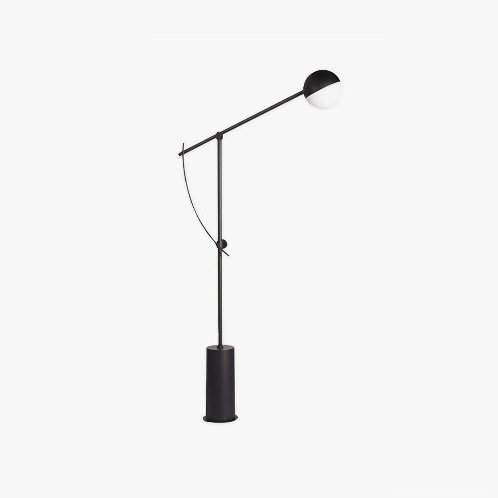 Mira Linéaire Design Lampadaire Globe Moderne Métal Noir Salon