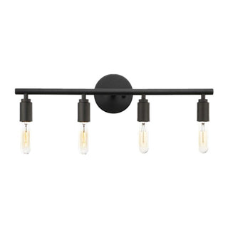 Silva Applique Murale Simple, Métal/Verre, Noir, Salle de Bain