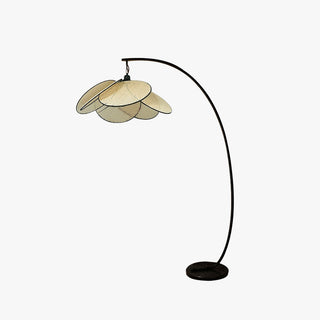 Ritta Lampadaire Fleur Naturel, Métal/Rotin, Beige, Salon/Chambre
