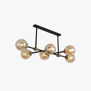 Valentina Moderne LED Suspension Noir Métal Verre Salon Chambre à Coucher