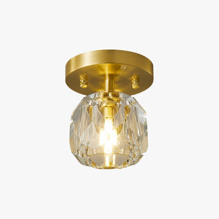 Kristy Plafonnier Diamant Cristal, Métal/Cristal, Doré, Salon