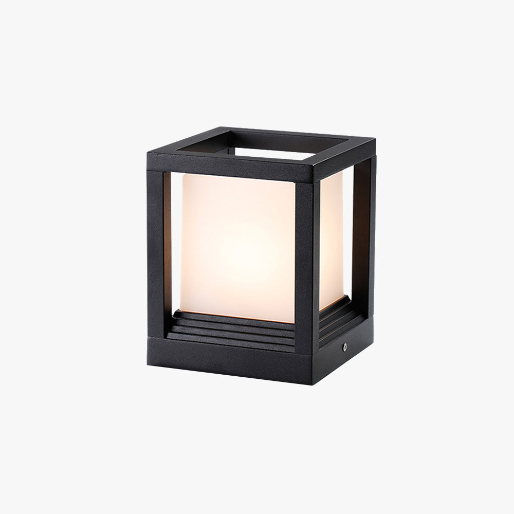 Ray Lampe Solaire Pilier Moderne, Métal, Noir, Allée