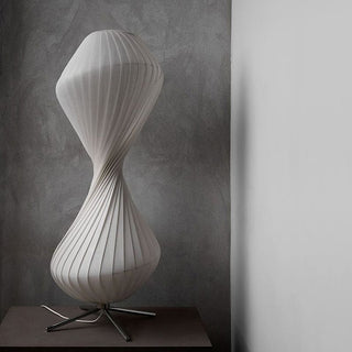 Ritta Lampadaire Plissé Moderne, Métal/Tissu, Blanc, Chambre