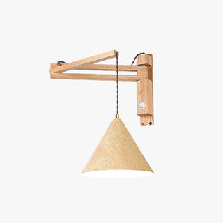 Muto Design Applique Murale Conique Vintage LED Bois Noyer/Bois Chambre
