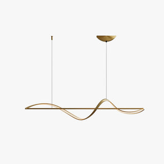 Livelor Suspension Linéaire Minimaliste Metal/Acrylique Noir/Or Salon-Luire