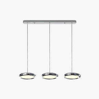 Arisha Suspension Ronde Moderne, Métal/Acrylique, Argent/Or/Rose Rouge, Salon