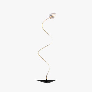 Arisha Lampe Extérieure au Sol Linéaire Simple, Métal/Verre, Or, Jardin