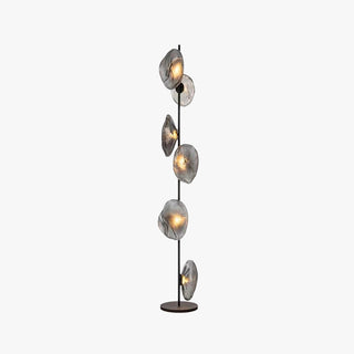 Avi Design Lampadaire Fleur Nordique Métal/Verre Noir/Or/Gris Chambre/Salon