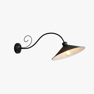Silva Applique Murale Extérieure Cône Moderne, Métal, Noir/Argent Ancien, Extérieur