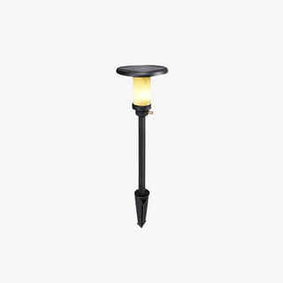 Ray Ronde Moderne Lampadaire Noir Métal/Marbre Noir Extérieur