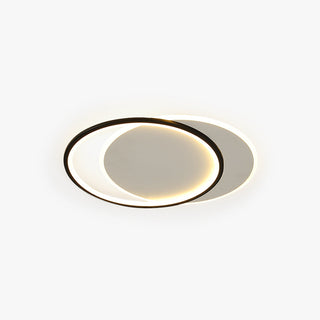 Arisha Plafonnier Carré/Rond Moderne, Métal/Acrylique, Blanc/Noir, Salon