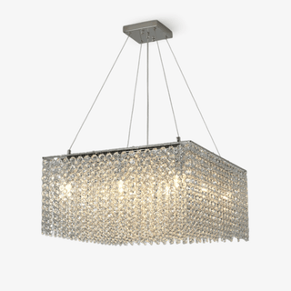Crystal Frame Chandelier-Neutral Decor
