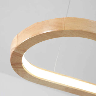Muto Suspension Ellipse Moderne, Bois/Acrylique, Bois, Salon