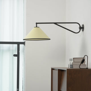Zane Diaphane Applique Murale Minimaliste avec Bras Oscillant Tissu