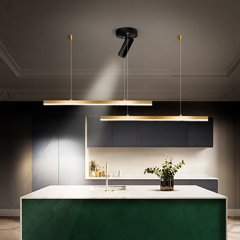 Arisha Suspension Linéaire Moderne, Métal, Doré, Salon