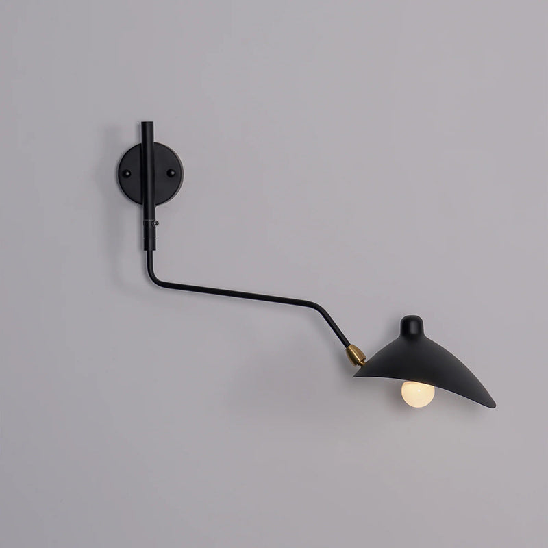 Arisha Simple LED Applique Murale Linéaire Industrielle 1/2 Lumières Métal Noir Salon/Chambre à Coucher