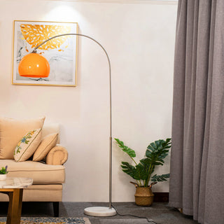 Mira Lampadaire Dôme Moderne Métal/Marbre/Acrylique Blanc/Orange Salon-Luire