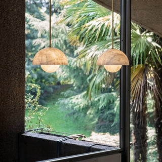 Alabaster Bud Pendant Lamp-Neutral Decor