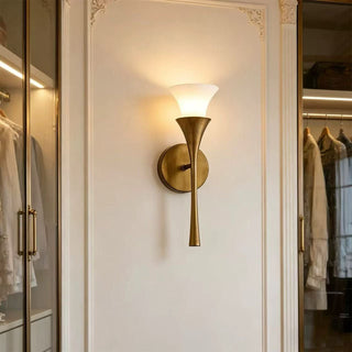 Antique Brass Double Cone Wall Sconce-Neutral Decor