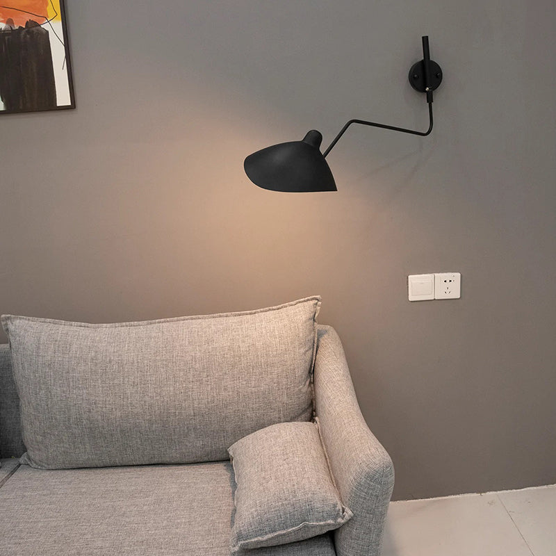 Arisha Simple LED Applique Murale Linéaire Industrielle 1/2 Lumières Métal Noir Salon/Chambre à Coucher