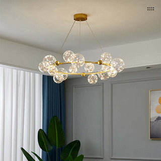 Valentina Suspension Boule Moderne, Métal/Verre, Doré/Noir, Salon