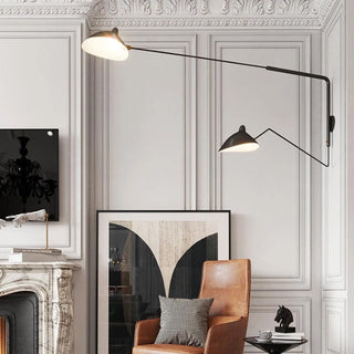 Arisha Simple LED Applique Murale Linéaire Industrielle 1/2 Lumières Métal Noir Salon/Chambre à Coucher