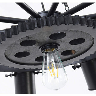 Epoch Suspension LED Industrielle Métal Noir/Corde Café/Bar