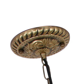 Tiffany Vintage Suspension Tachée Métal Verre Bol Chambre À Coucher