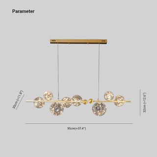 Valentina Suspension Boule Moderne, Métal/Verre, Doré/Noir, Salon