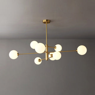 Teoxa Lustre Bulle Moderne. Cuivre/Verre. Noir/Cuivre. Salon-Luire