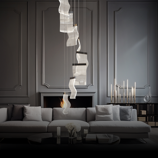 Kristy Moderne Or LED Lustre Métal Acrylique Chambre/Salon