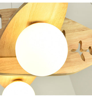 Aria Luminaires Suspension Avion Moderne, Bois, Chambre d'Enfant/Salon