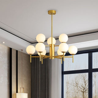 Valentina Bulle Moderne LED Lustre Noir/Doré Métal/Verre  Chambre à Coucher