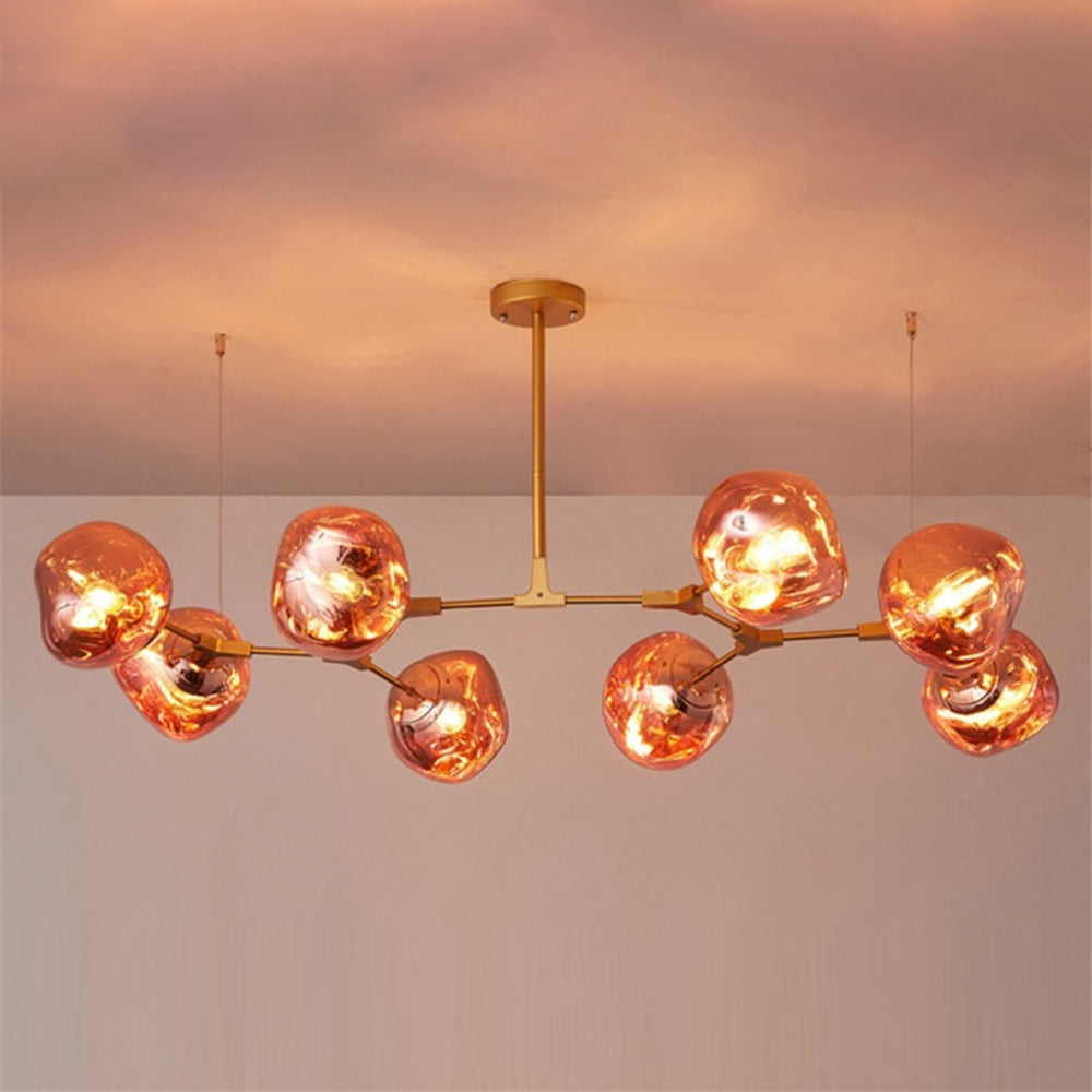 Valentina Suspension Globe Inhabituelle, Métal/Acrylique, Doré Rosé/Or/Chromé, Salon/Salle à Manger