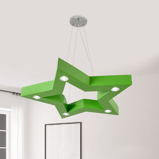 Aria Moderne LED Suspension Jaune Bleu Vert Métal Salle à Manger