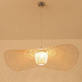Ritta Suspension Rond Vintage, Bambou/Bois, Bois, Salon