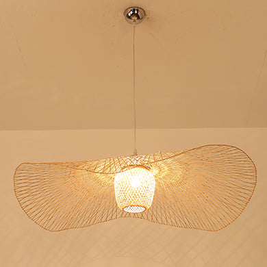 Ritta Suspension Rond Vintage, Bambou/Bois, Bois, Salon