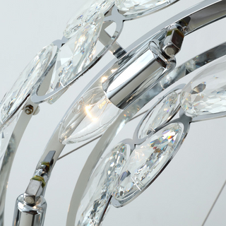 Kristy Lustre LED Moderne Rond Cristal Métal Salon