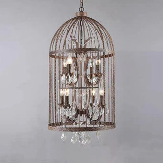 Arisha Industrielle LED Suspension Noir Métal Cristal Salon Salle à manger