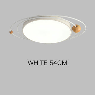 Arisha Plafonnier Rond Moderne, Metal/Bois, Blanc/Noir/Gris/Vert/Bleu, Salon