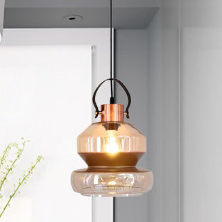 Silva Moderne LED Suspension Ambre Métal Verre Salon Salle à manger