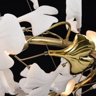 Olivia Lustre Fleur AntGlo Moderne , Métal/Céramique, Or, Escalier