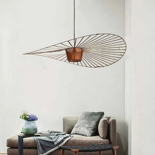 Norix Suspension Vague Moderne. Tissu. Noir/Marron/Doré/Blanc. Salon-Luire