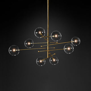 Valentina Lustre Multi Moderne, Métal/Verre, Noir/Doré, Salon