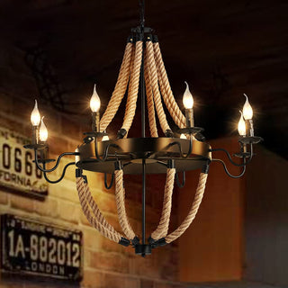 Epoch Suspension LED Industrielle Métal/Corde Noir Salon/Bar